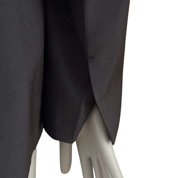 MARLOWE Made in Italy Wool Tailored Belted Blazer Blue Career Professional Work - Picture 10 of 16